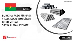Steel pipes – sheets – angles import to Burkina Faso