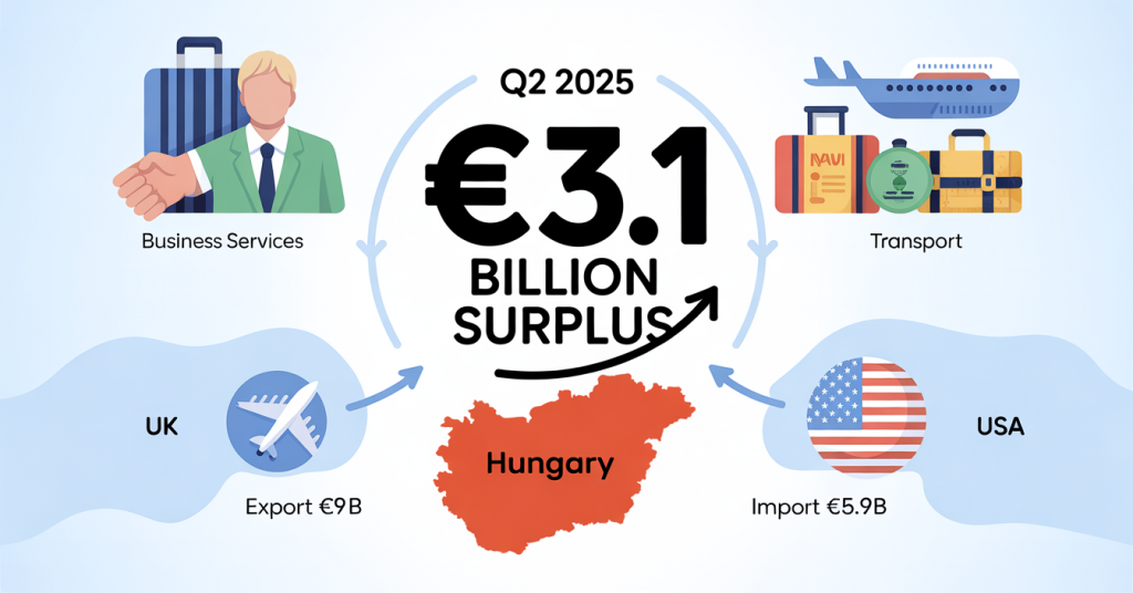 Macaristan, 2. Çeyrek Hizmet Ticaret Fazlası 3.1 Milyar Euro