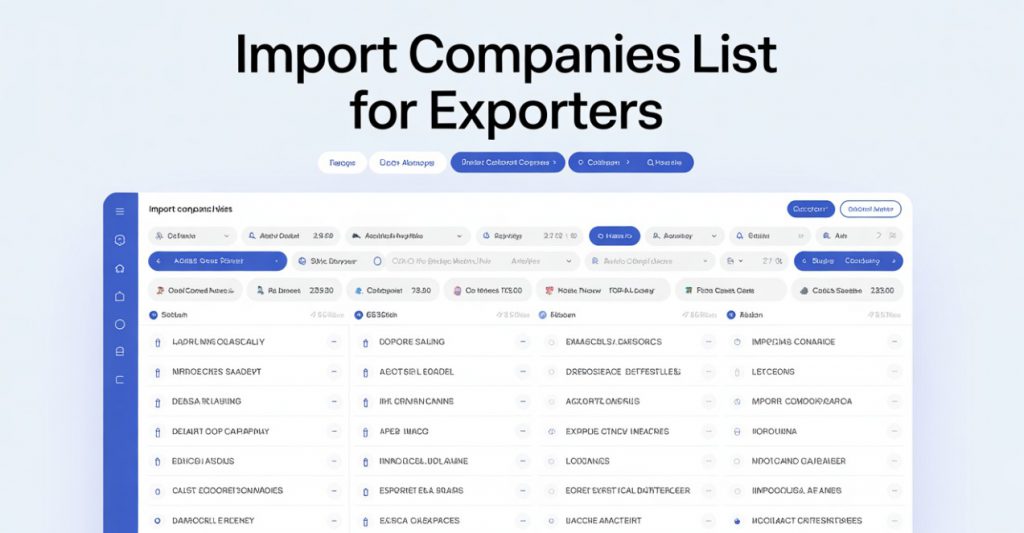 Import Companies List for Manufacturers