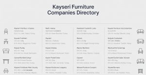 Kayseri Mobilya Firmaları listesi