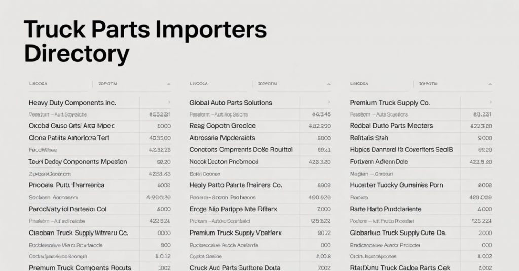 Truck Parts Importers List