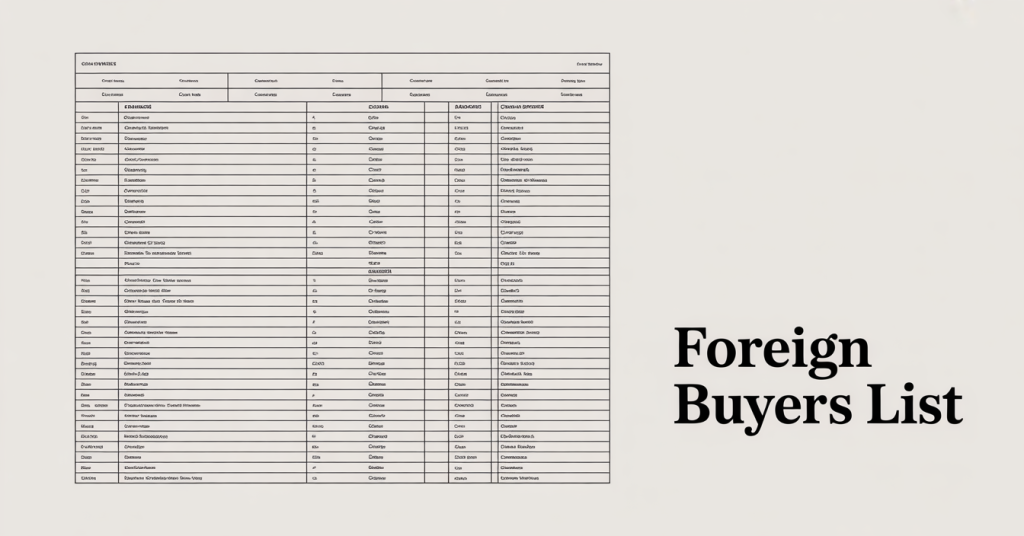 Foreign Buyers List Free Pdf