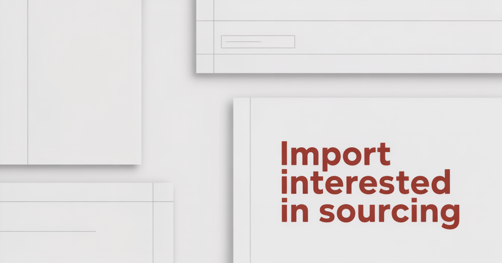 Import Interested In Sourcing