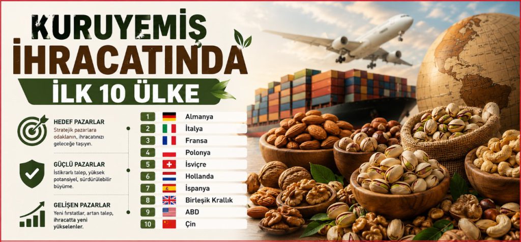 Kuruyemiş İhracatında İlk 10 Ülke