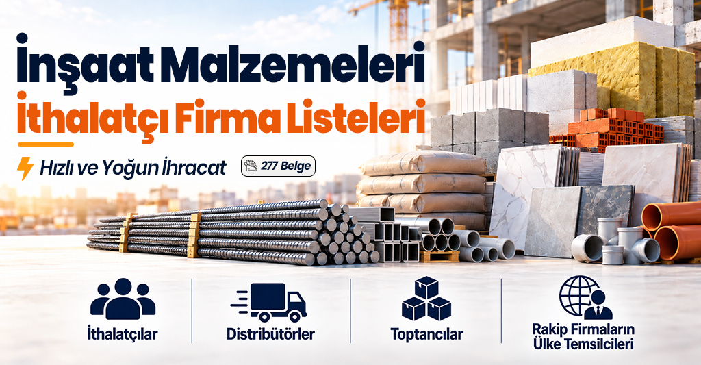 İnşaat Malzemeleri İthalatçı Firma Listeleri – 277 Belge